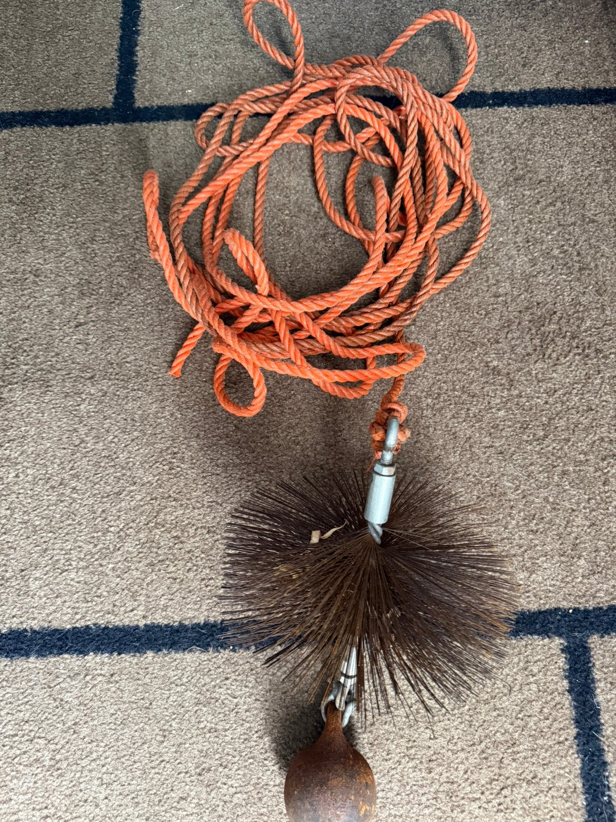 Schoorsteenveger met gewicht en touw, Ophalen, Gebruikt, 4 tot 6 meter, 80 mm of meer