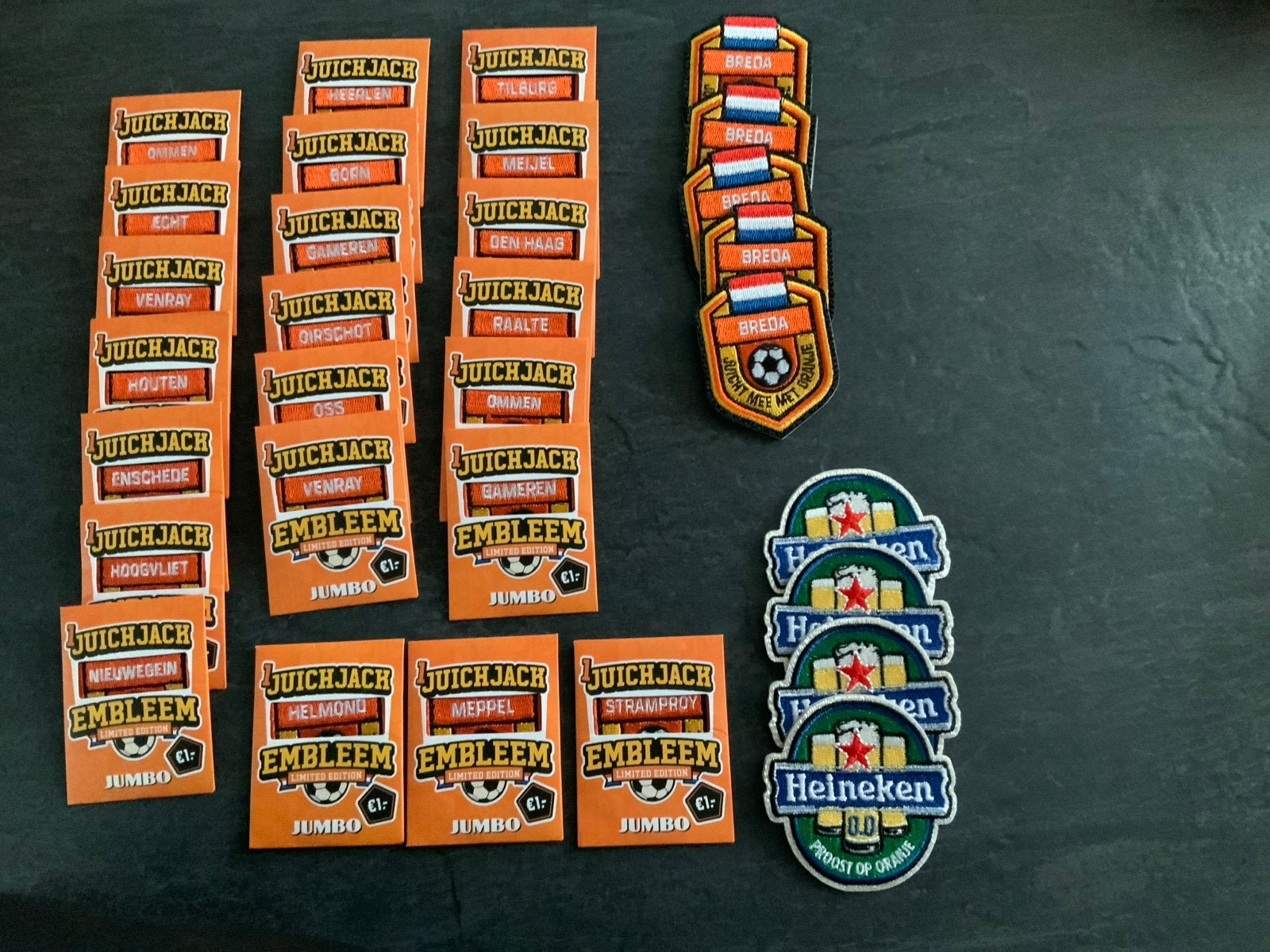 Diverse verzameling stickers en emblemen (Jumbo, Breda, Hein, Ophalen of Verzenden, Nieuw, Stickers en Plaatjes