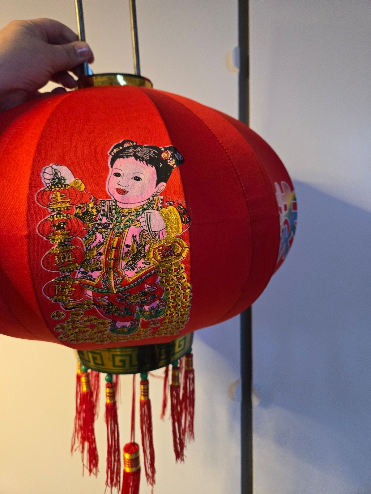 Stoffen Chinese Lantaarn, Set van 2, Ophalen of Verzenden, Gebruikt, Rood