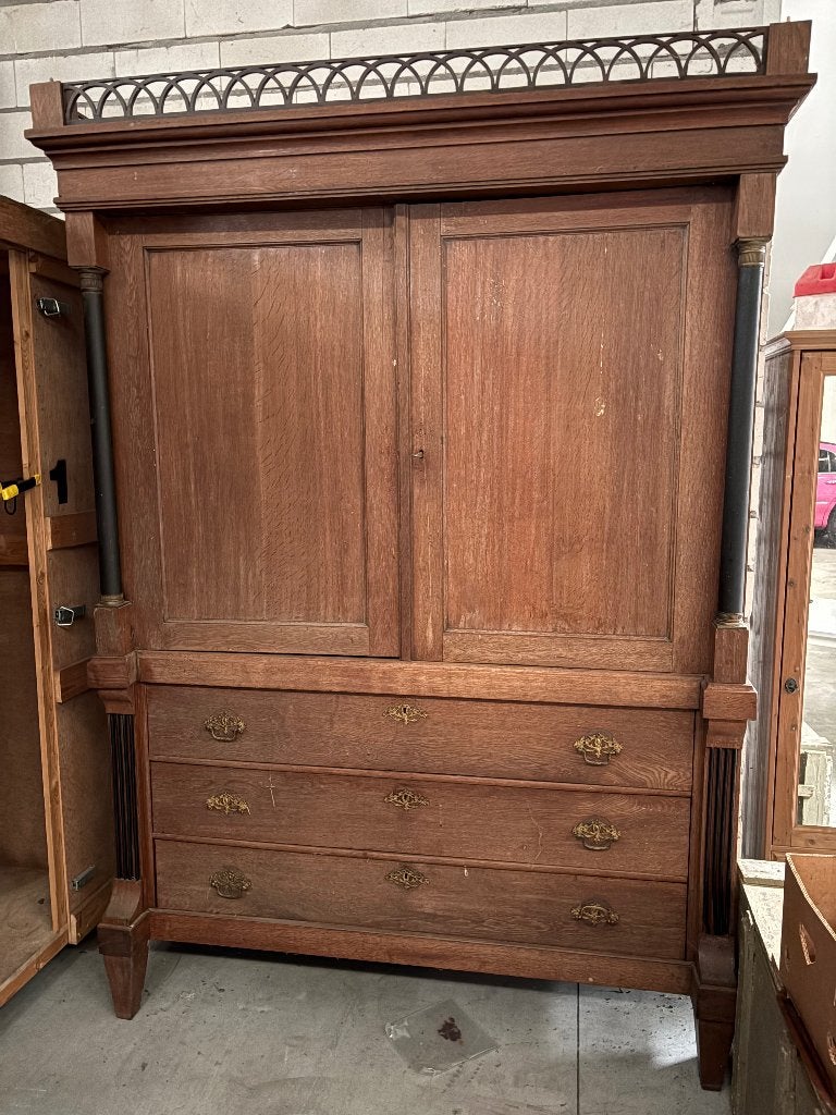 Antiek eikenhouten kabinet, Ophalen of Verzenden