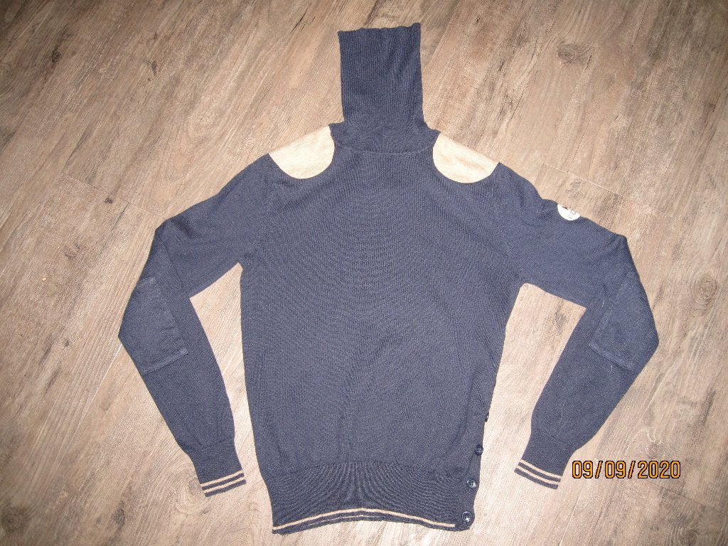 Leon donkerblauwe koltrui maat XS, Blauw, Gedragen, Maat 46 (S) of kleiner, Leon