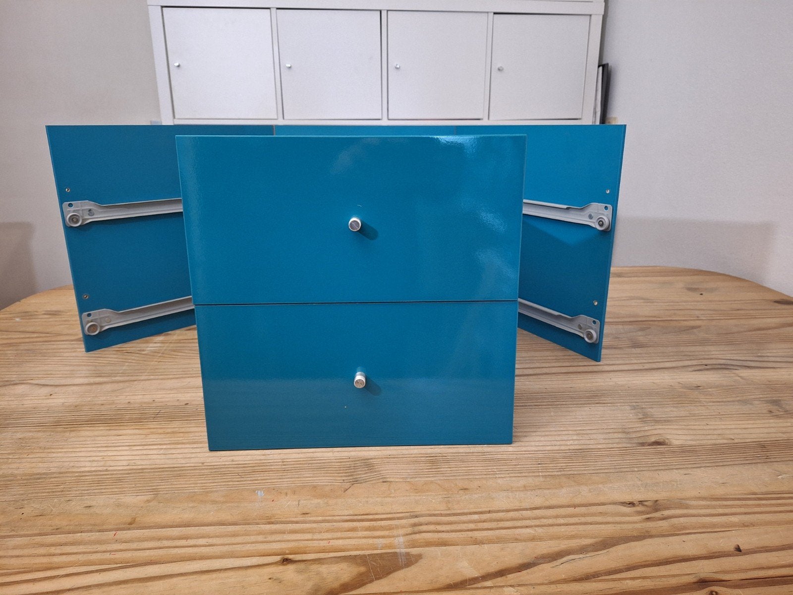 Ikea Kallax ladeblok turquoise hoogglans, Ophalen, Zo goed als nieuw