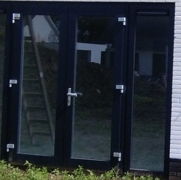 Openslaande tuindeur met vast zijraam., Ophalen, Kunststof, Deurkozijn, Zo goed als nieuw