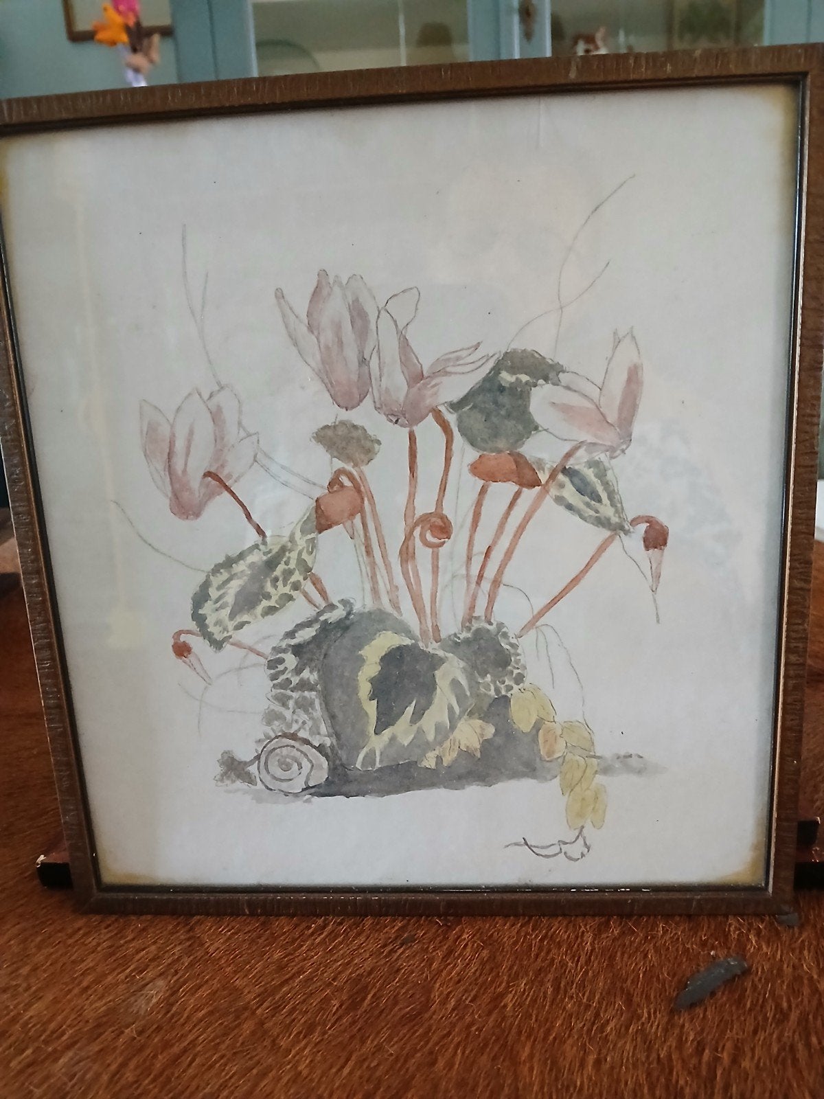Aquarel Tekening Cyclamen 23 x 24.5, Ophalen
