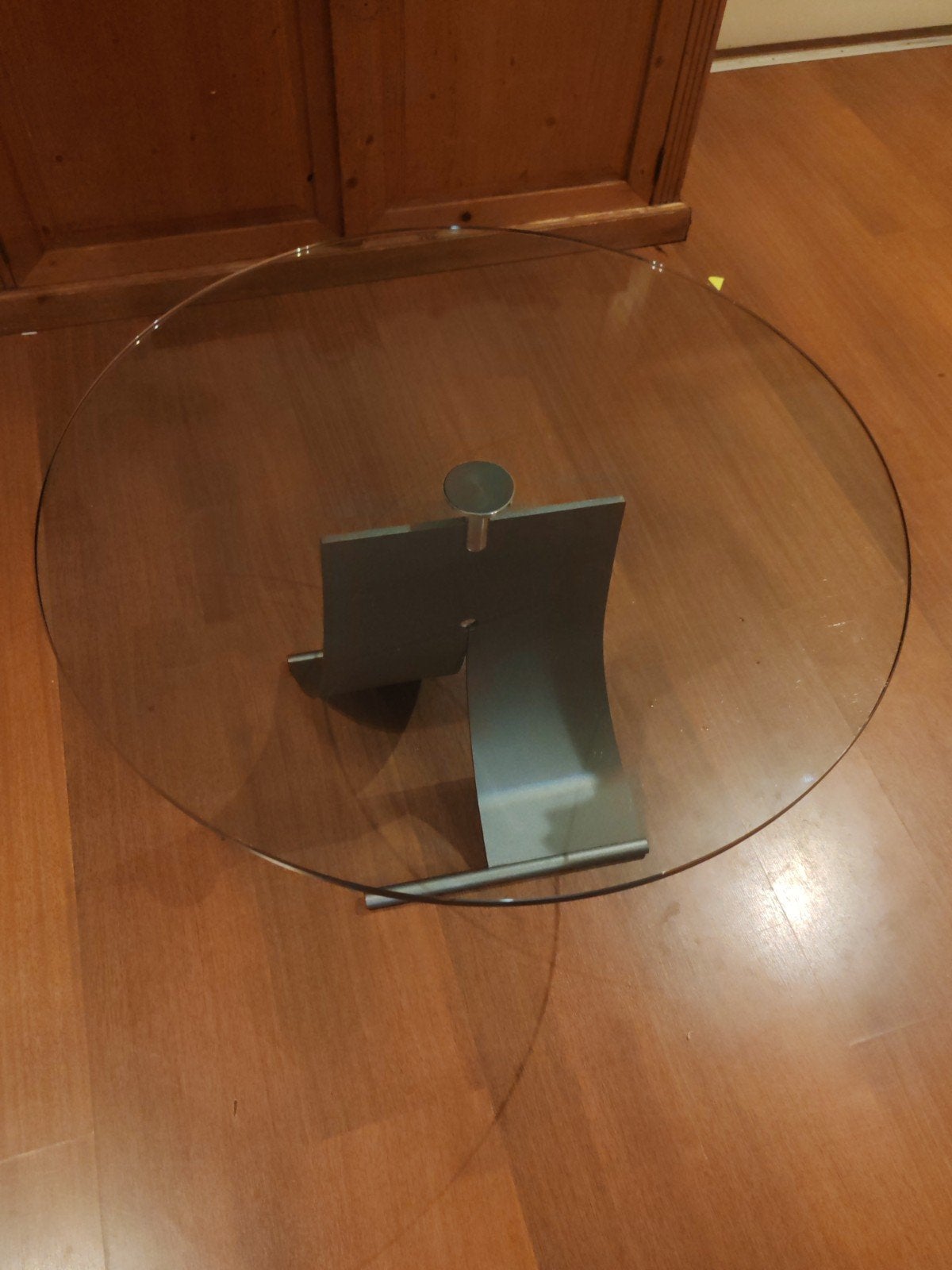 Rolf Benz Salon tafel - RVS, aluminium en glas, Ophalen of Verzenden, Zo goed als nieuw, Rond, Glas