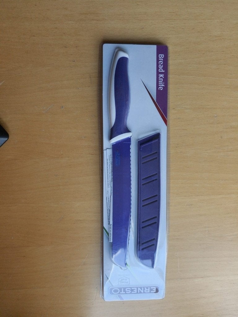 Nieuw Ernesto broodmes paars 20 cm met beschermhoes, Ernesto, Overige typen, Paars, Nieuw