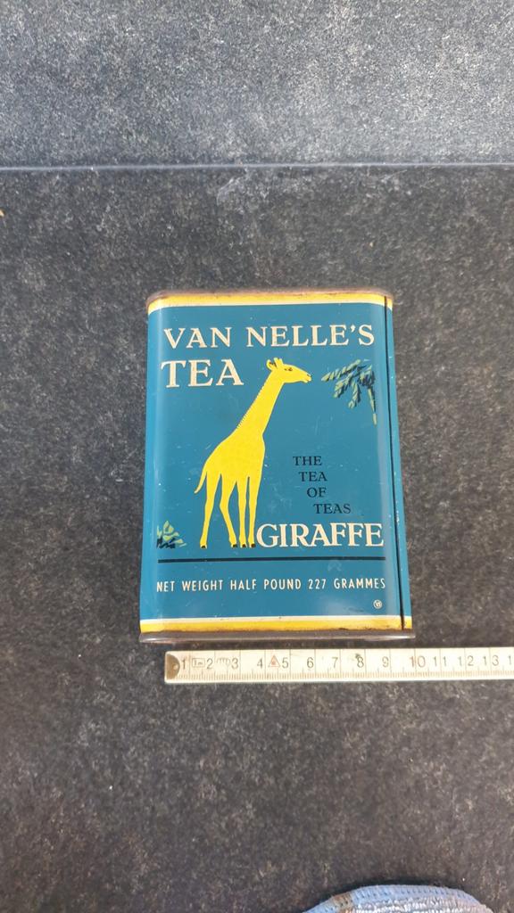 Vintage Van Nelle's Tea Giraffe blik - The Tea of Teas, Verzamelen, Blikken, Ophalen of Verzenden, Gebruikt, Thee, Van Nelle