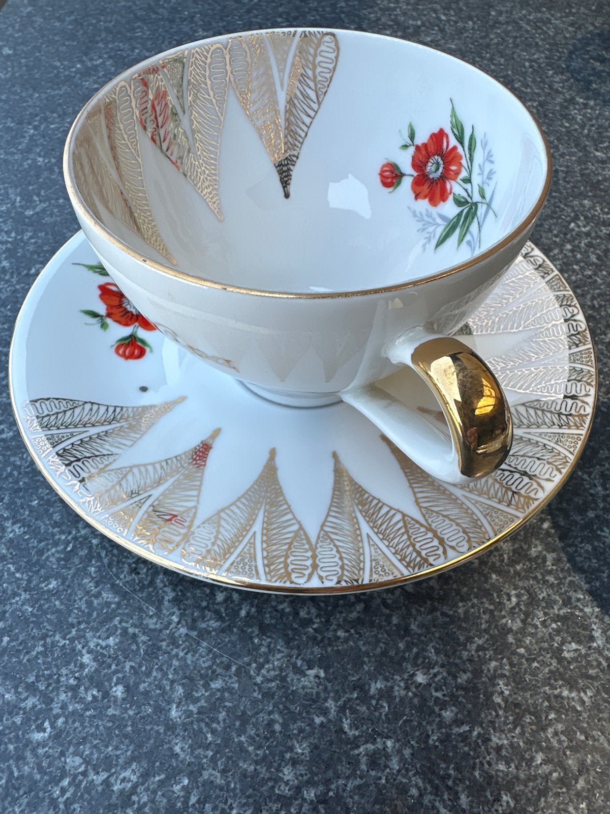 Vintage Winterling Bavaria kop en schotel 'Voor mijn lieve O, Antiek en Kunst, Antiek | Servies los, Ophalen of Verzenden