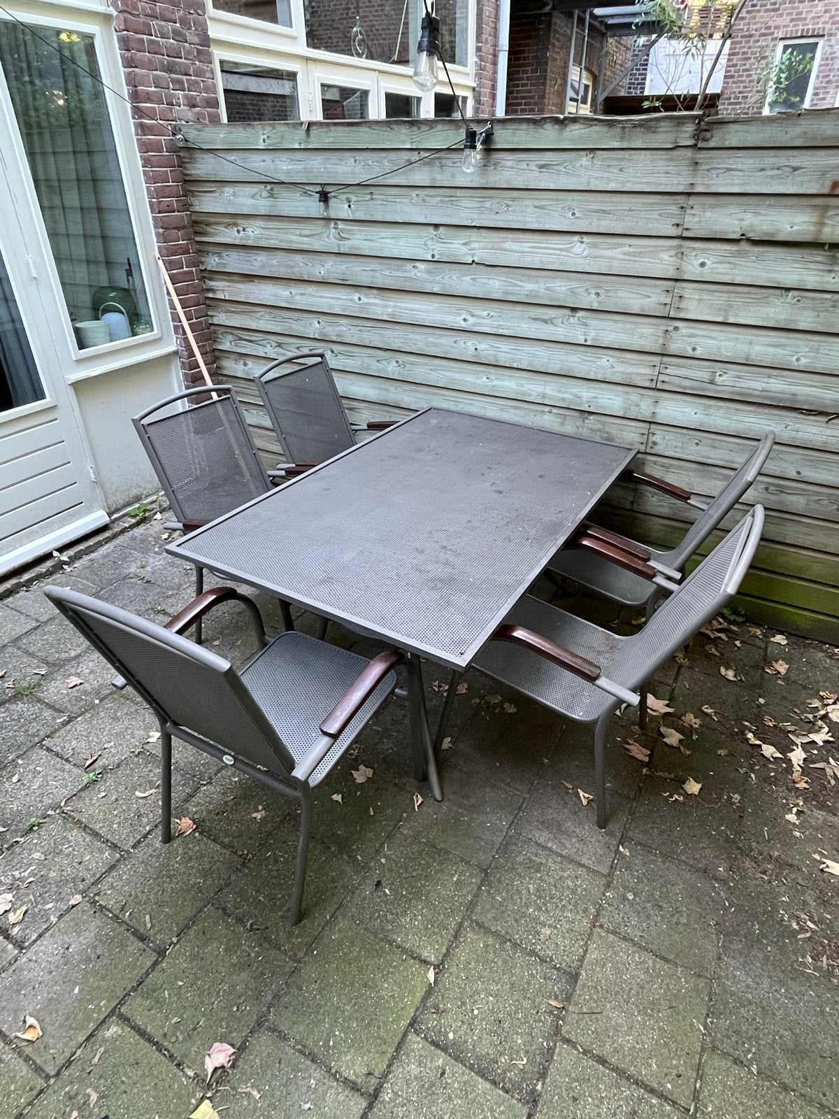 Hartman Prestige tuinset met 4 stoelen en kussens, Ophalen, Gebruikt, Eettafel, Tuinset