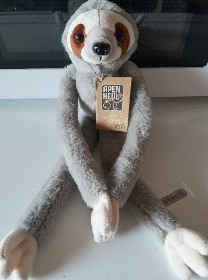 Luiaard knuffeltje van de apenheul NIEUW, Grijs, Nieuw, Ophalen of Verzenden, Middelgroot (20 tot 80 cm)