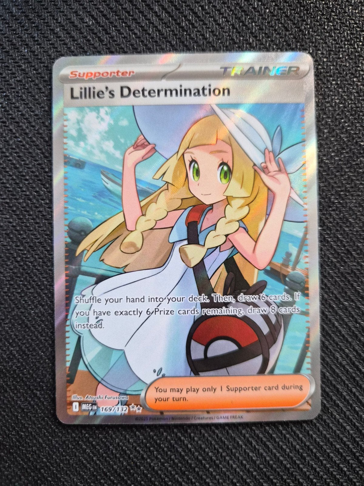 Pokémonkaarten Lillie's Determination 169 Mega Evolutions NM, Ophalen of Verzenden, Zo goed als nieuw, Losse kaart, Foil