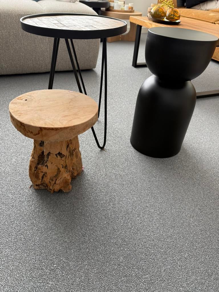 3 Leuke bijzet tafeltjes!, Ophalen, Gebruikt, 50 tot 100 cm, Rond