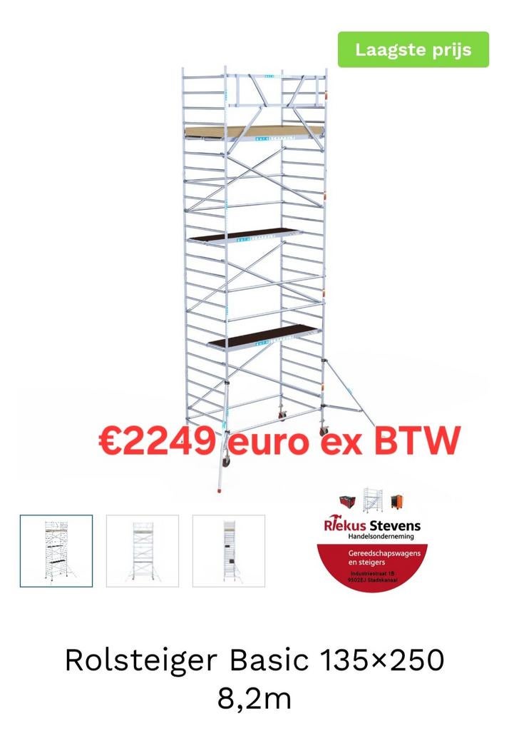 Rolsteigers verschillende Werkhoogtes euroscaffold, Ophalen, Rolsteiger of Kamersteiger, 5 meter of hoger