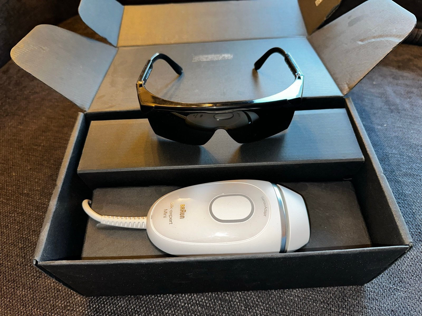 Braun Silk-expert Mini IPL ontharingsapparaat met bril, Ophalen, Zo goed als nieuw, Scheren en Epileren