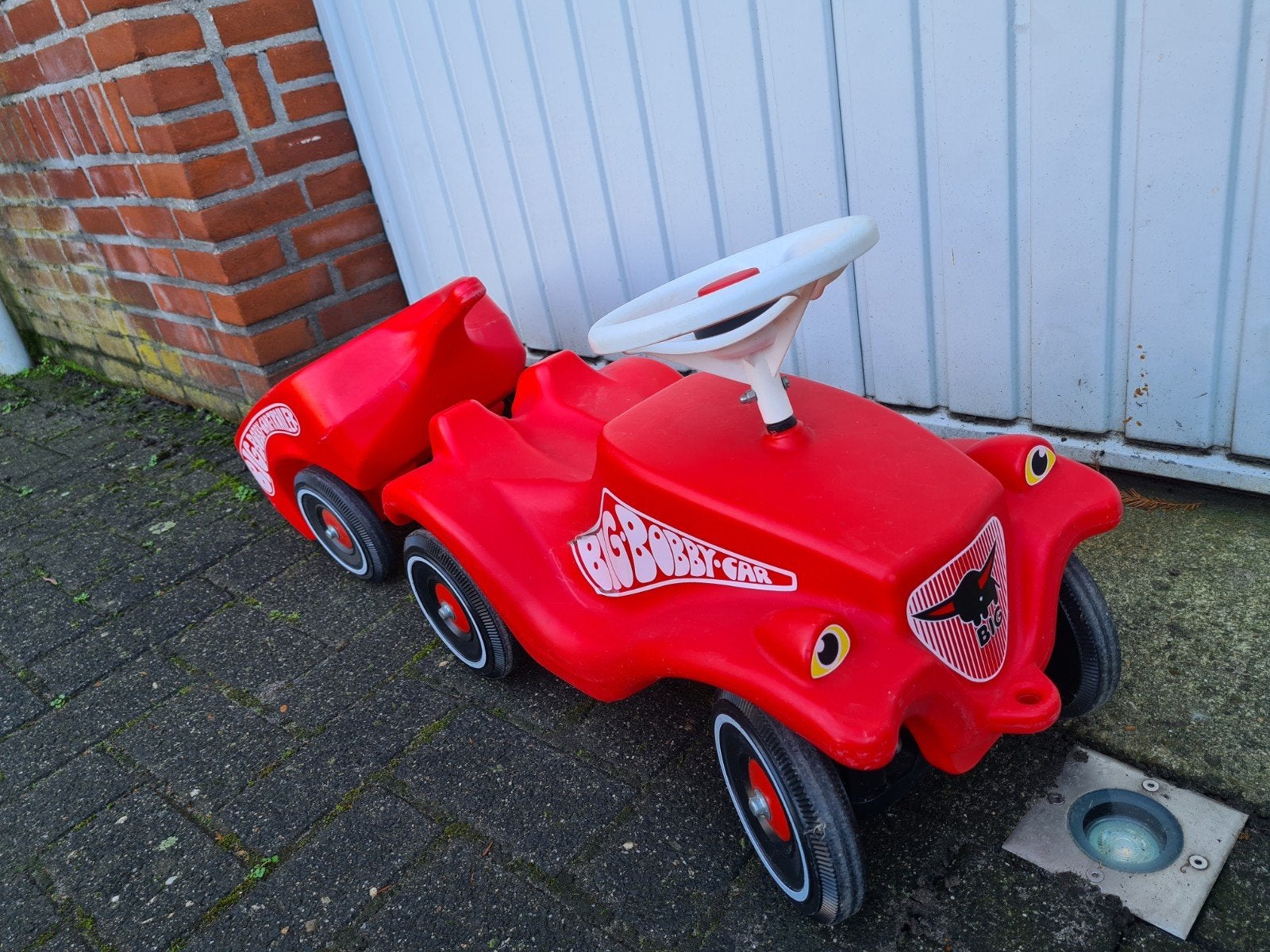 Loopwagen loopauto met aanhanger, Kinderen en Baby's, Speelgoed | Buiten | Skelters, Ophalen, Gebruikt, Overige merken
