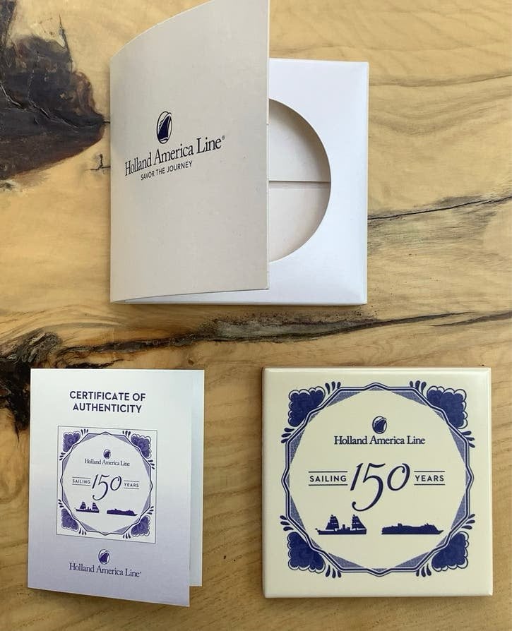 Holland America Line 150 Jaar Jubileum Tegel - 10x10 cm, Verzamelen, Ophalen of Verzenden, Nieuw