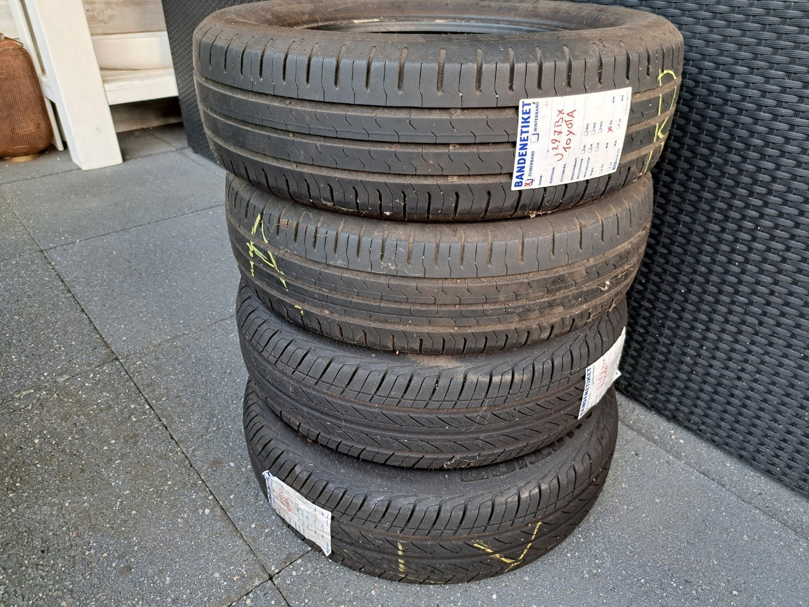 Set van 4 gebruikte zomerbanden. 165/65 R 14 T, Ophalen, 14 inch, Gebruikt, Band(en)