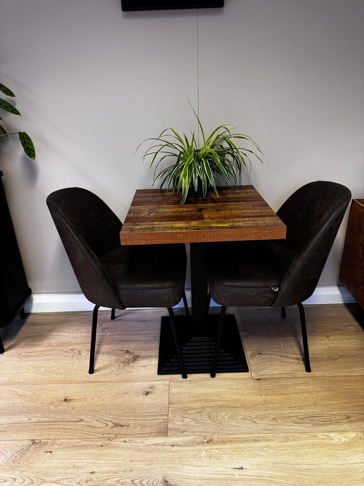 2 Antraciet stoelen Be Pure Home Vogue met bistrotafel, Ophalen, Minder dan 50 cm, Vierkant, Tot twee personen