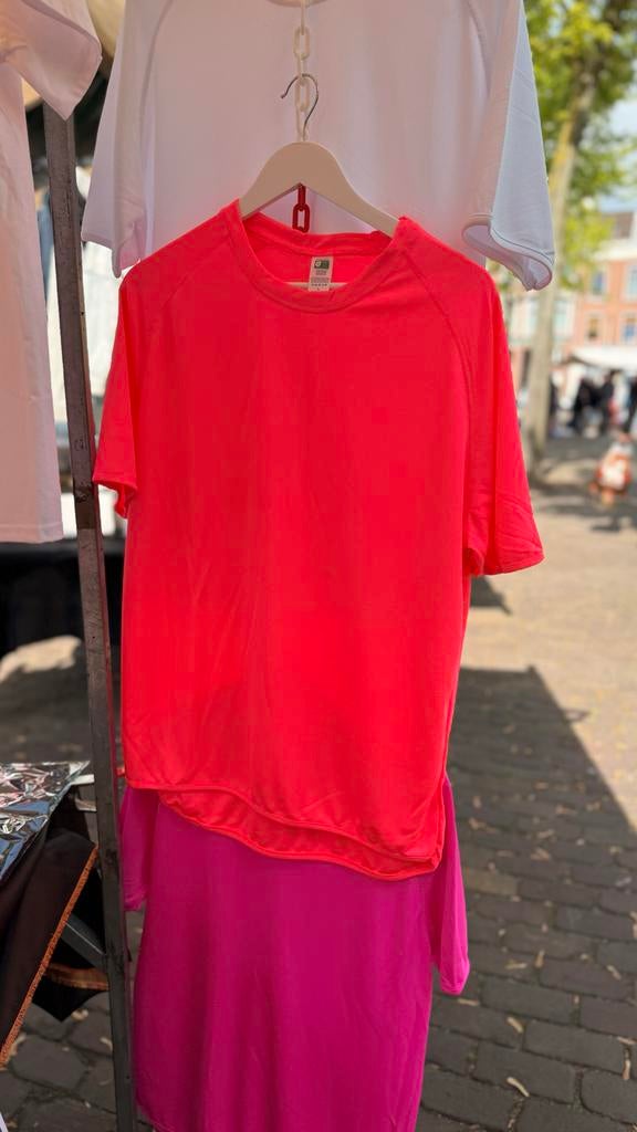 Partij sportshirts S-M-L - Fel roze en oranje shirts en meer, Kleding | Dames, T-shirts, Overige kleuren, Maat 42/44 (L), Nieuw