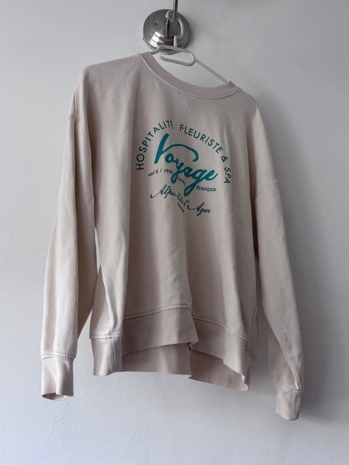 H&M Voyage Alpes-Côte d'Azur sweater maat S, Kleding | Dames, Ophalen of Verzenden, Gedragen, Maat 36 (S), Beige