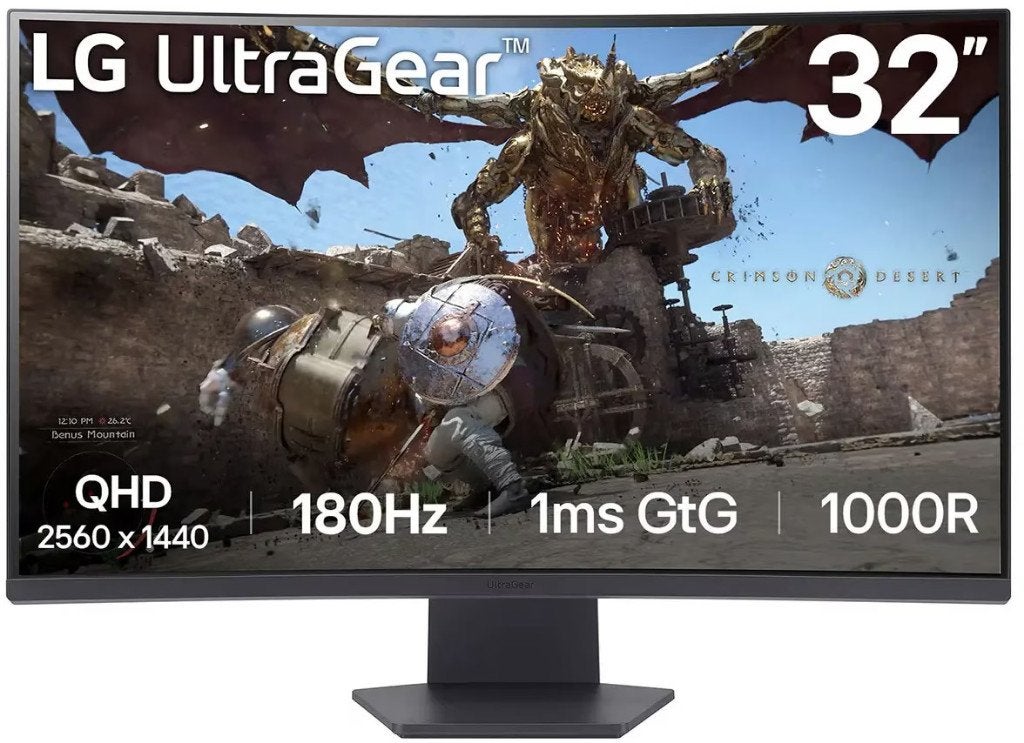 LG 32GS60QC-B Zwart Monitor, Kantelbaar, VA, Zo goed als nieuw, DisplayPort