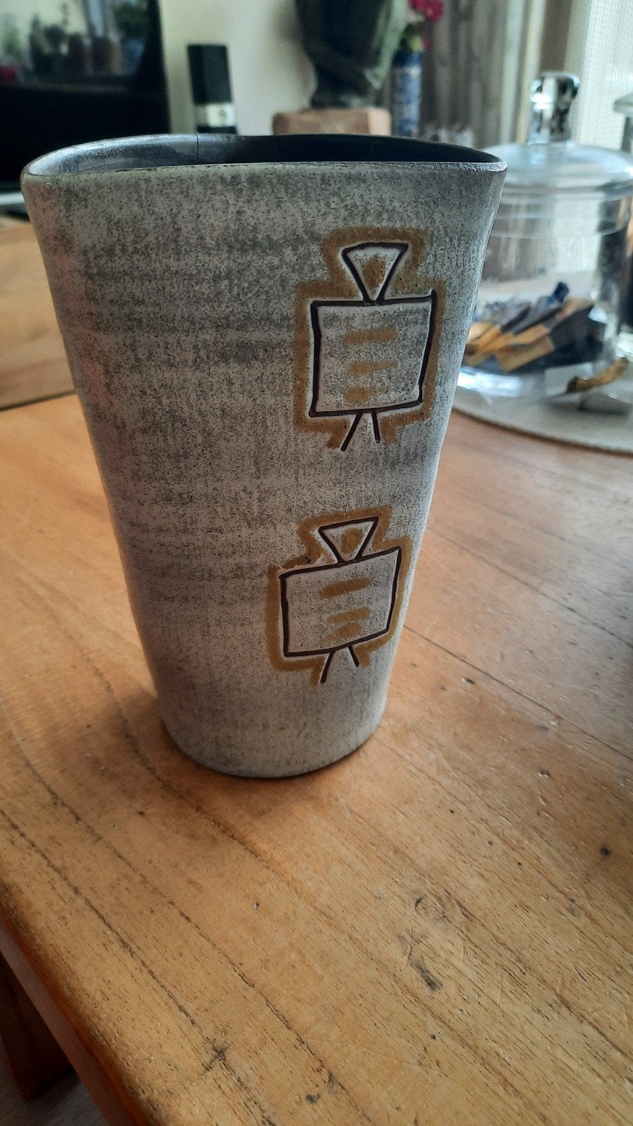 Vintage keramische vaas met uniek patroon, Ophalen