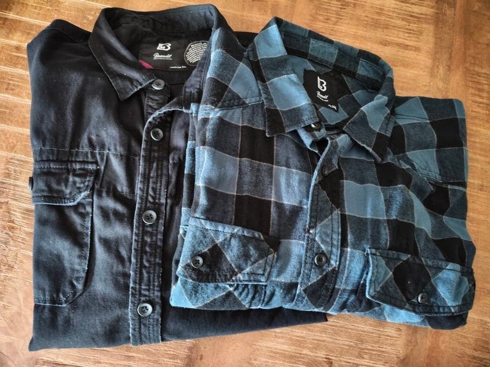 Brandit Zwart Overhemd 4XL. Geruit grijs 2xl nieuwstaat, Kleding | Heren, Overhemden, Ophalen, Zwart, Zo goed als nieuw, Overige halswijdtes
