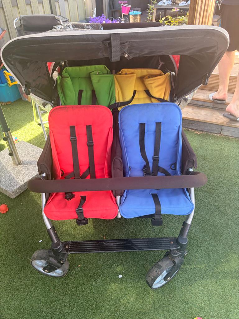 Familidoo vierlingwagen inclusief regenhoes, Gebruikt, Duowagen, Ophalen, Kinderwagen
