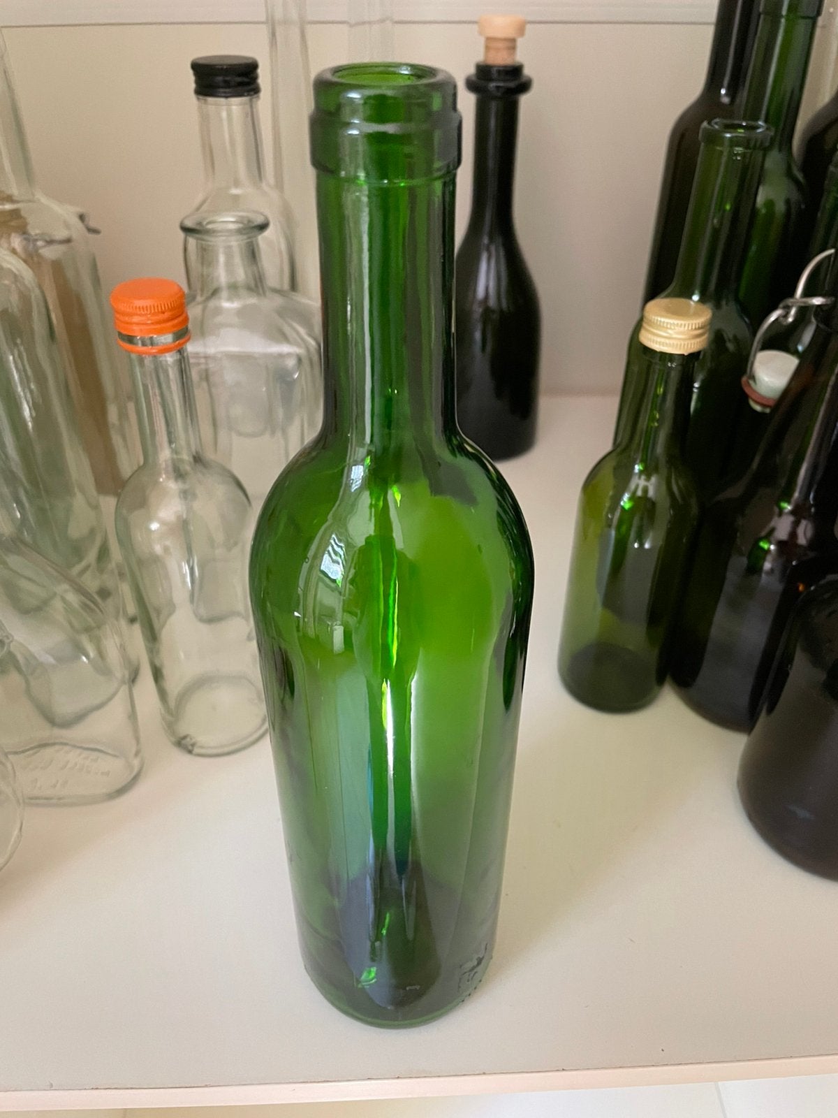 Lege Bordeaux flessen gezocht, Ophalen, Gebruikt, Groen, Glas