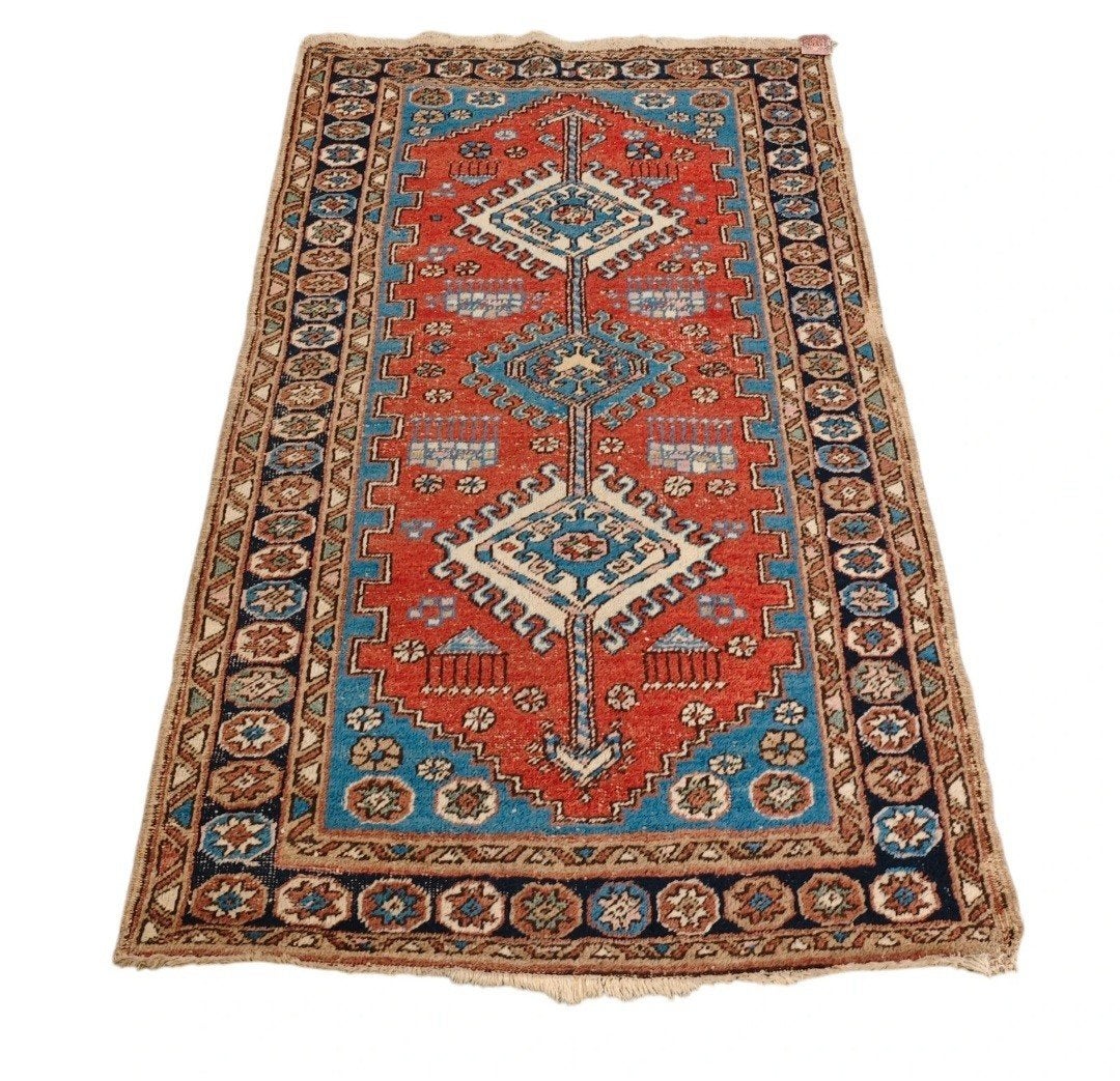 Handgeknoopt Perzisch wol Heriz Karaja tapijt 98x188cm