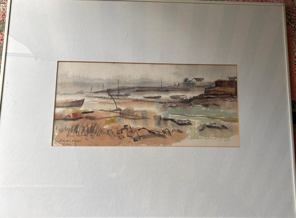 Aquarel geschilderd in Frankrijk, Antiek en Kunst, Ophalen