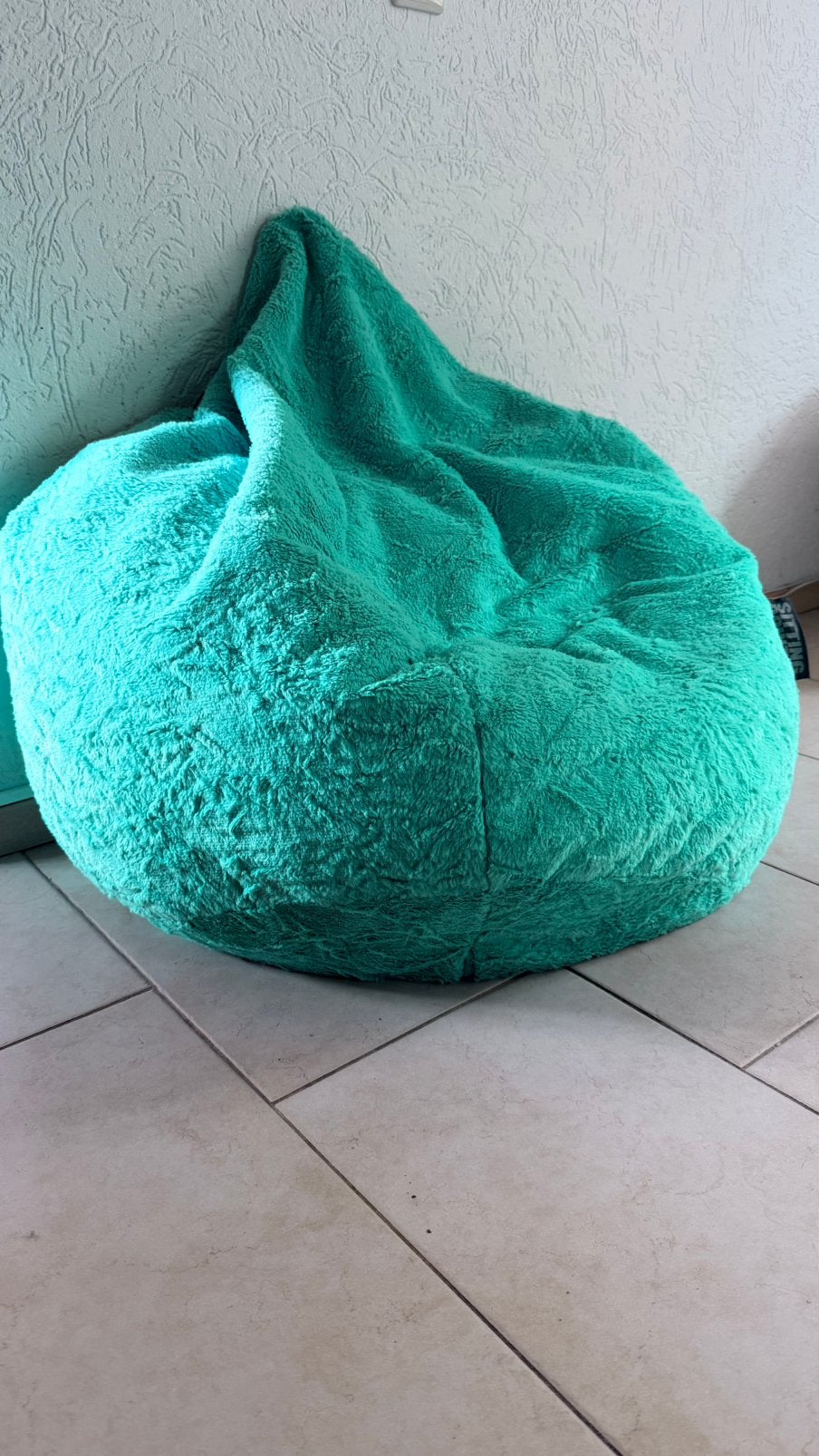 Zitzak blauw/groen (BeanBag Fluffy XL), Huis en Inrichting, Zitzakken, Ophalen, Zo goed als nieuw, Blauw, Zitzak