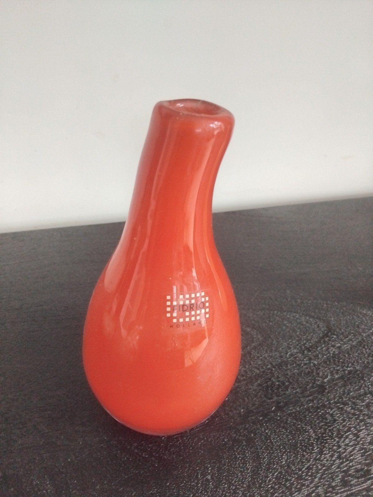 Fidrio glass Pisa vaasje, red, rood, hoog 18 cm Prijs 7,50, Ophalen of Verzenden, Rood, Glas