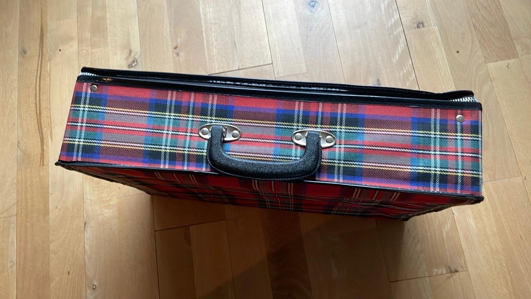 Opvouwbare koffer / schotse ruit, Ophalen of Verzenden, Zo goed als nieuw, Minder dan 50 cm, Minder dan 35 cm