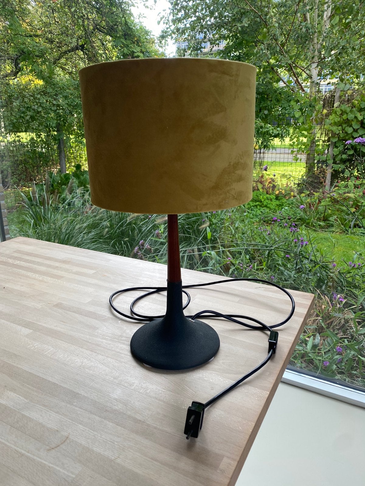 Vintage tafellamp, Gebruikt, Vintage, Ophalen of Verzenden, Geel