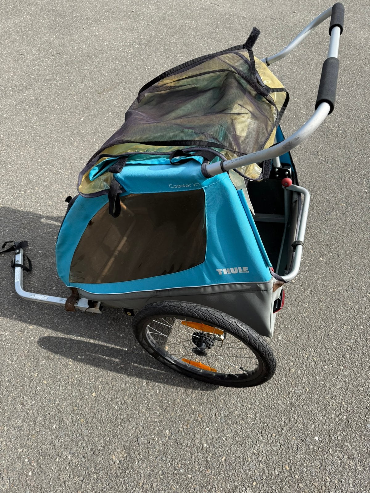 Fietskar thule zijruitje stuk, Ophalen of Verzenden, Zo goed als nieuw, Kinderkar