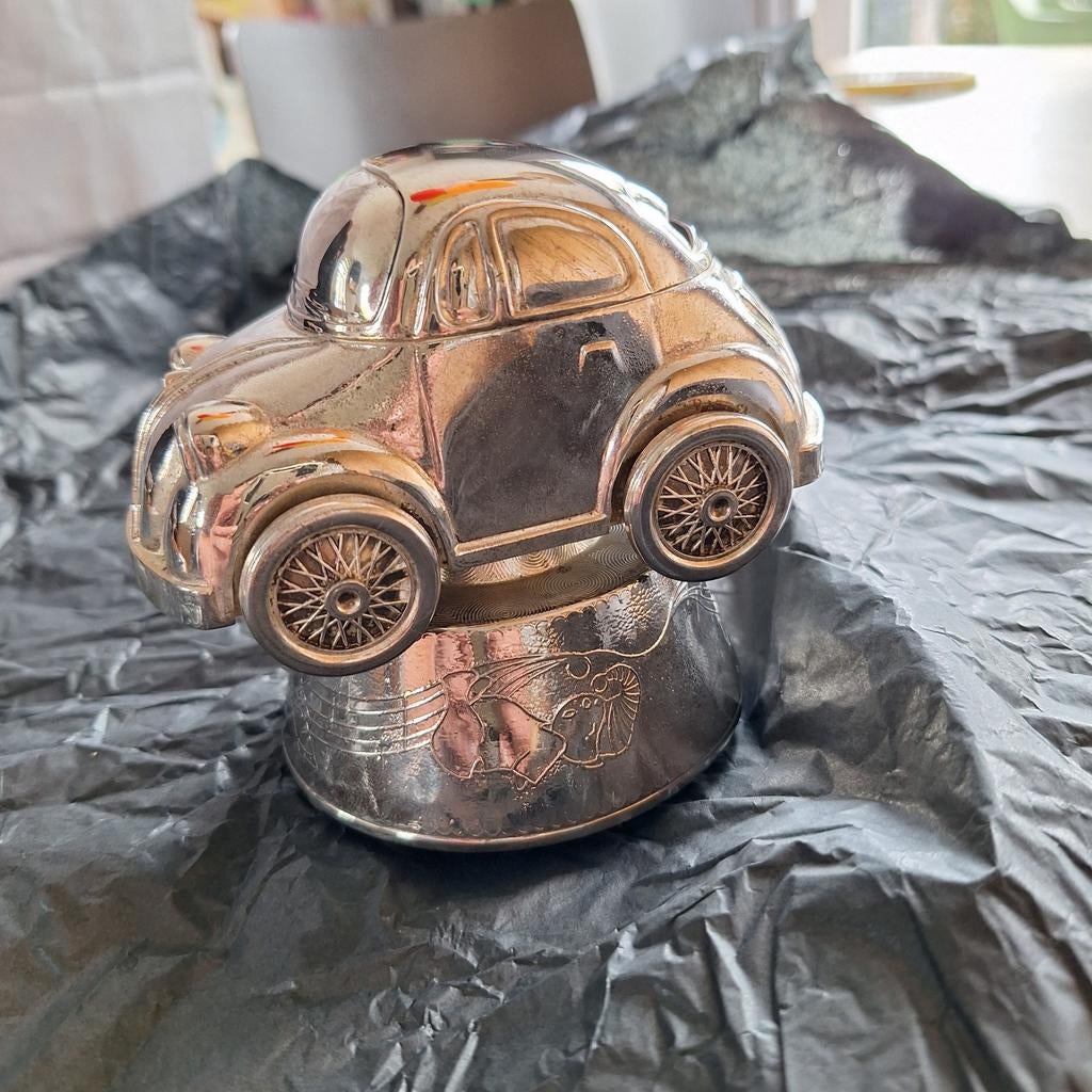 Muziekdoosje en spaarpot verzilverd auto VW Kever mooi item, Verzamelen, Spaarpotten, Ophalen of Verzenden, Dier