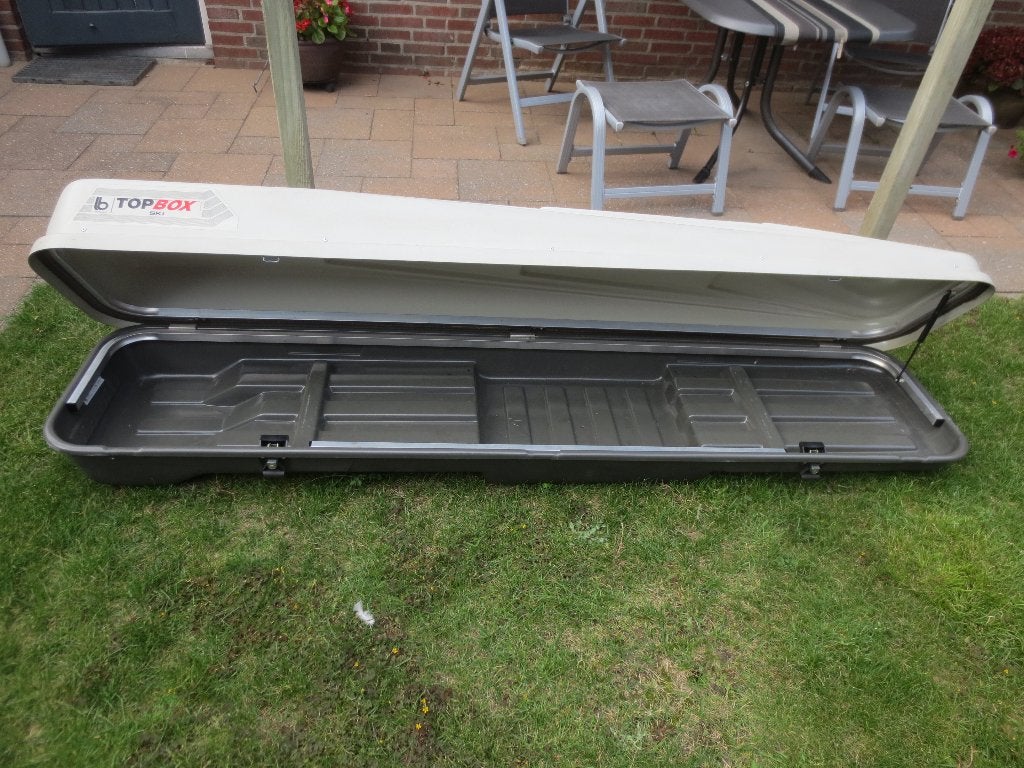L. Brutsaert Top Box ski dakkoffer, Auto diversen, Ophalen, Zo goed als nieuw