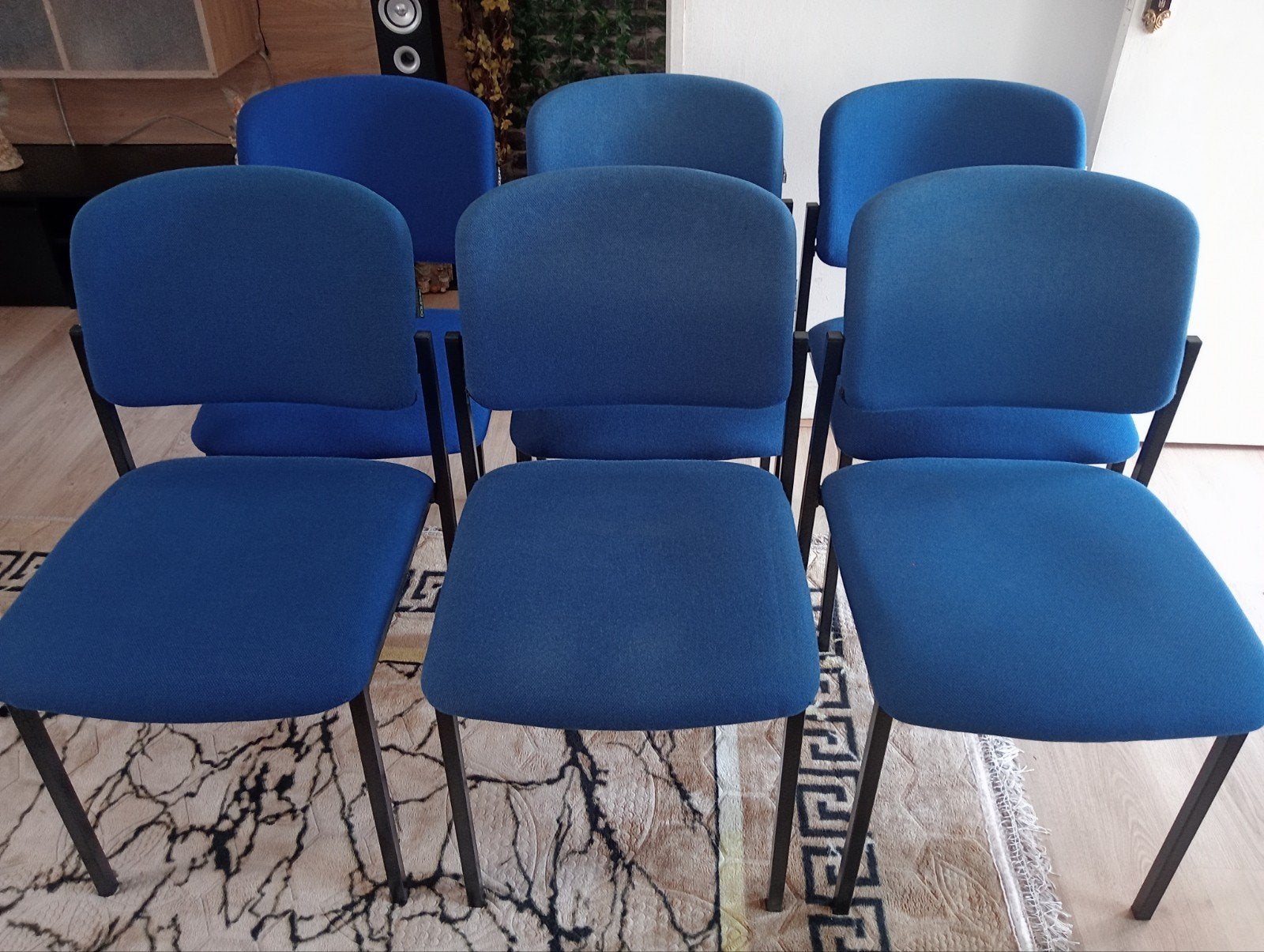 Dauphin vergaderstoelen - Set van 6 blauwe stoelen, Ophalen