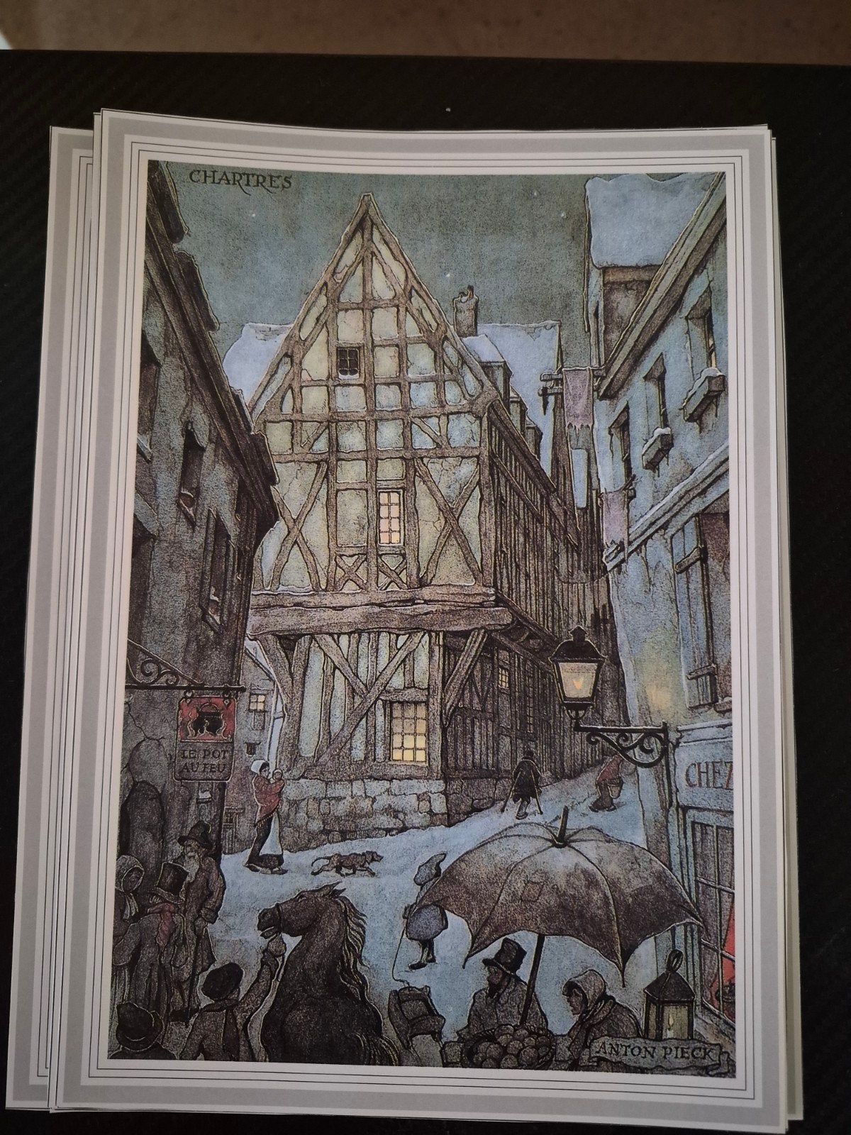 Set van 7 Anton Pieck prenten / kunstplaten (op dik papier), Verzenden