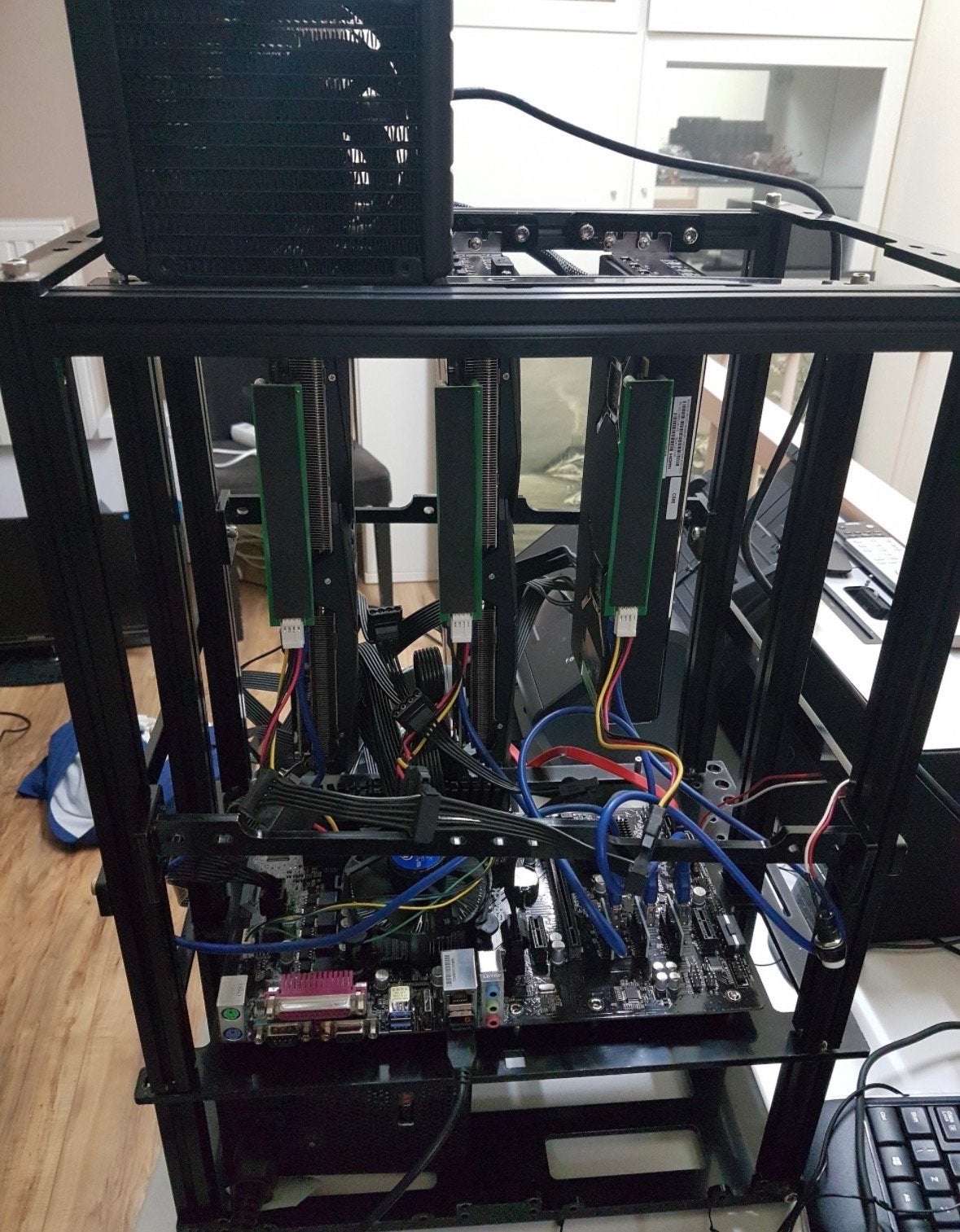 Mining Rig: 3x Radeon Pro Duo, 2x RX480, Corsair 1500i, Computers en Software, Videokaarten, Ophalen, PCI-Express 3, Gebruikt
