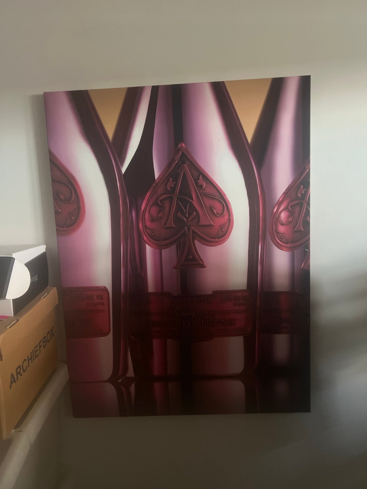 Armand de Brignac Champagne Flessen Canvas Schilderij, Ophalen, Stilleven, Print, Op houten frame