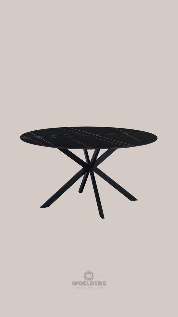 Eettafel Marmerlook Zwart 120x120x76cm, Huis en Inrichting, Ophalen