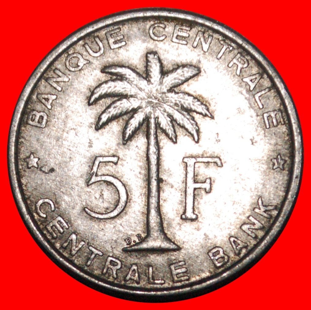 Ⰺ PALMTREE 1956-1959: BELGIAN CONGO - RUANDA-URUNDI 5.,1958!, Ophalen of Verzenden, Overige landen, Losse munt