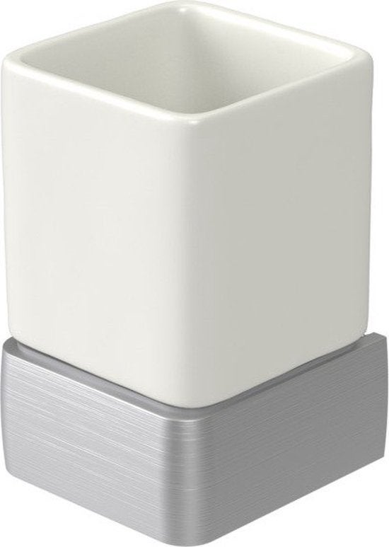 Haceka Aline Bekerhouder keramisch Brushed, ., Wit, Nieuw, Ophalen of Verzenden