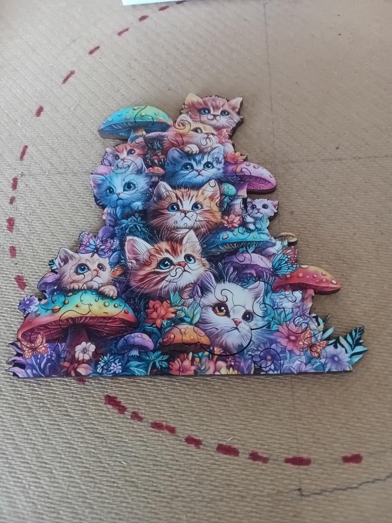 Houten Puzzels: Katten, Schildpadden & Bloemen - Nieuw, Ophalen of Verzenden, 500 t/m 1500 stukjes, Nieuw, Legpuzzel