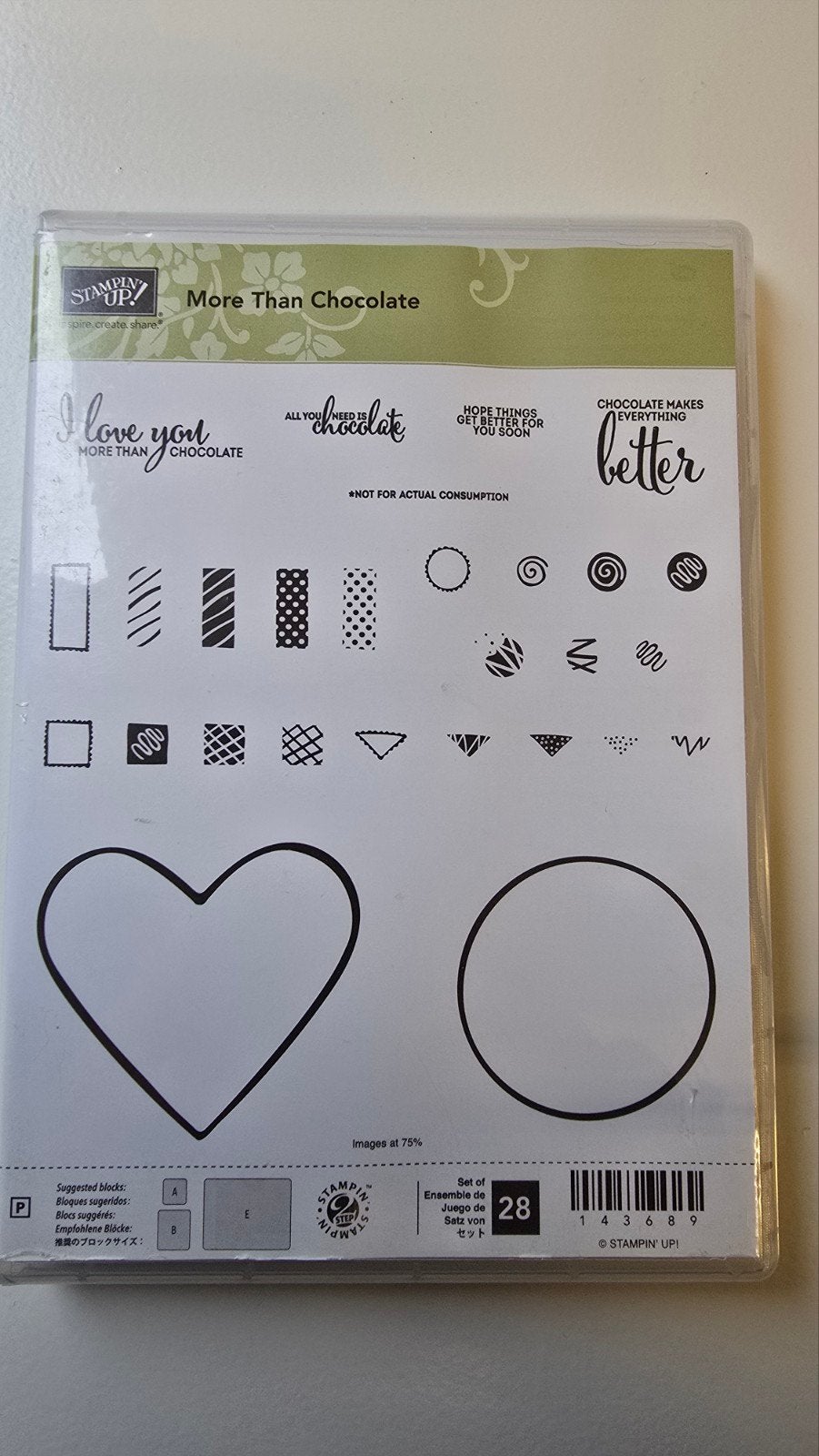 Stampin up stempelset more than chocolate, Hobby en Vrije tijd, Ophalen of Verzenden, Gebruikt