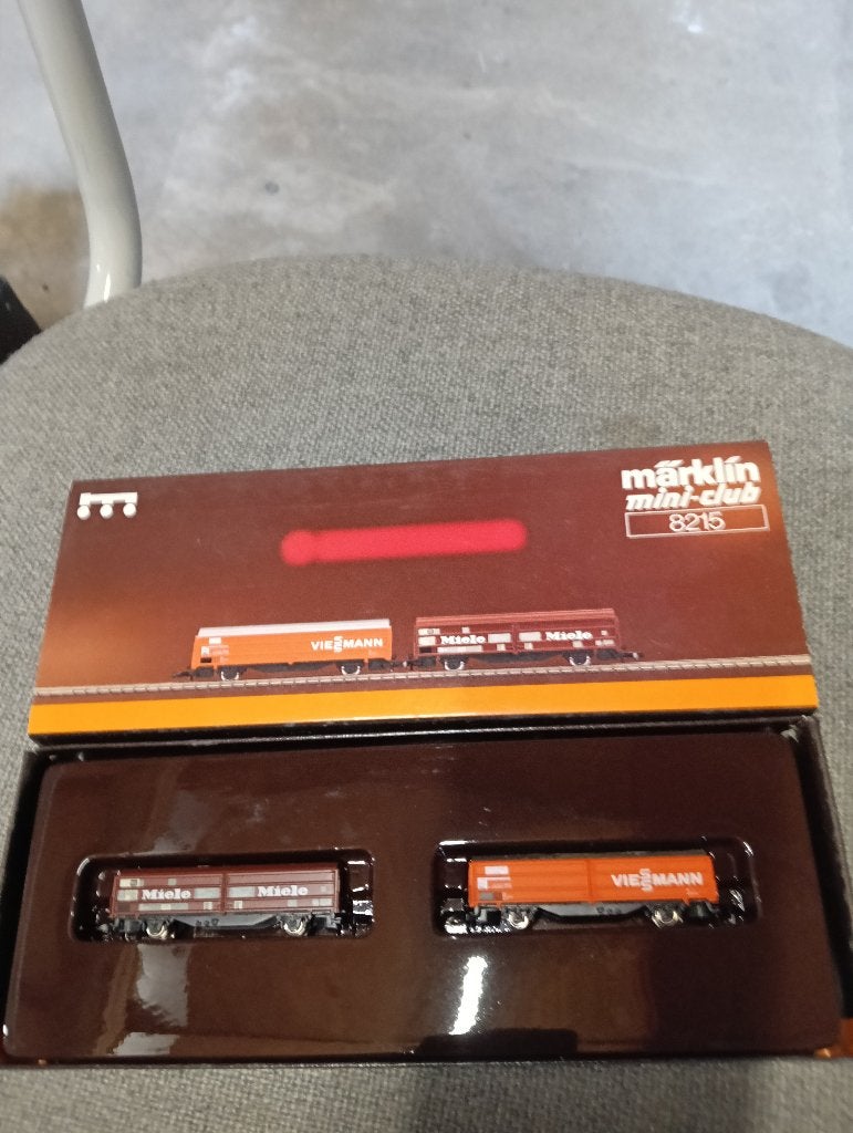 Marklin mini club Z spoor 8215 Goederenwagon set 2dlg, Wisselstroom, Wagon, Ophalen of Verzenden, Zo goed als nieuw