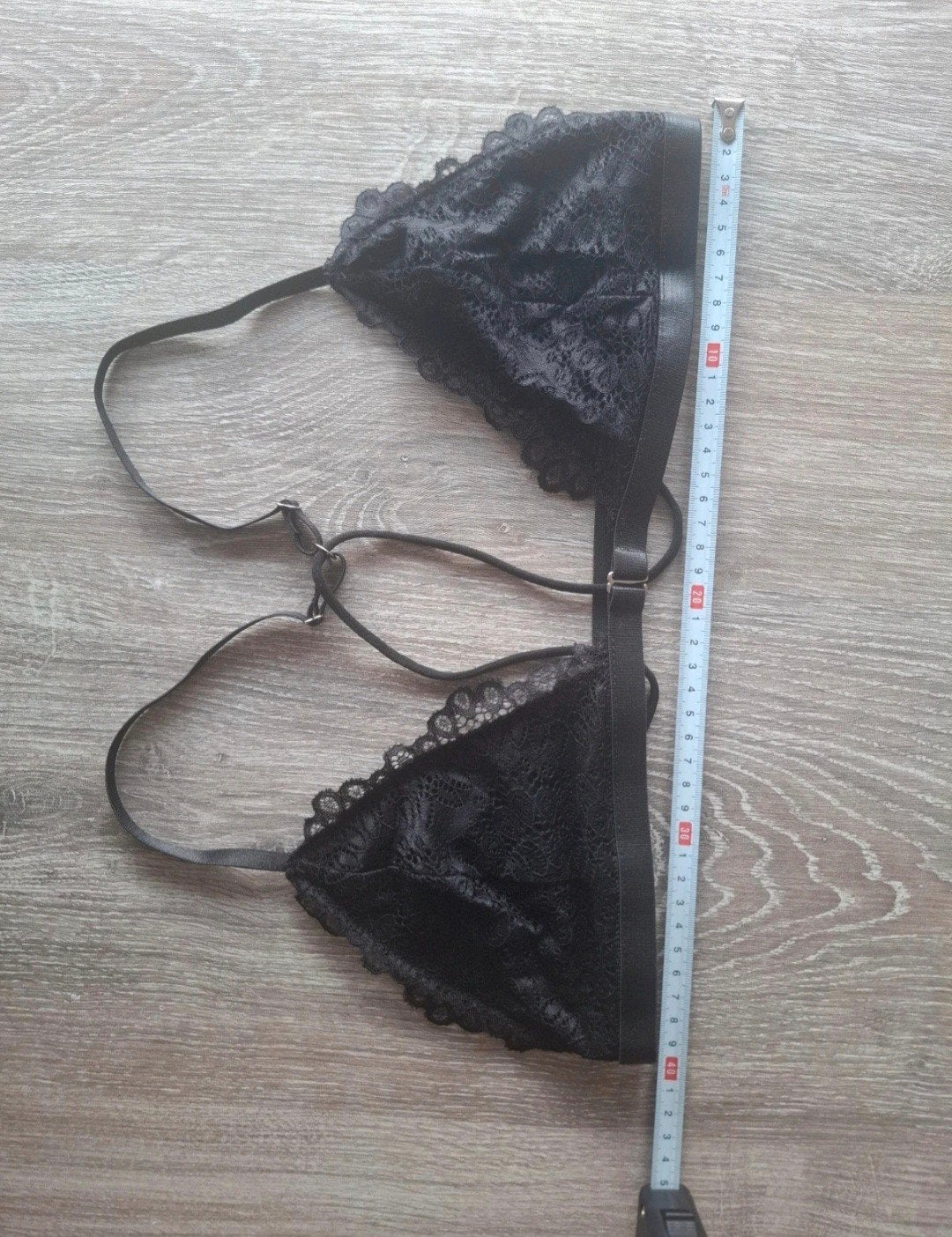 Zwarte kanten bralette bh met verstelbare bandjes (S/M), Merkloos, Verzenden, Zwart, BH