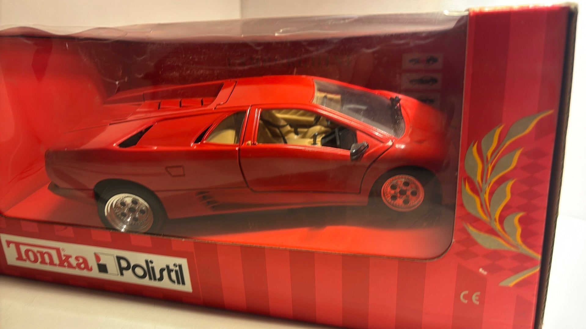 Lamborghini diablo red  polistil 1.18, Ophalen of Verzenden, A, A, A